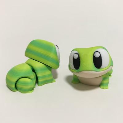 3D-печатная фигурка лягушки-геккона с подвижными суставами, фигурка лягушки с большими глазами, шарнирная модель животного, игрушка-фиджет, украшение для рабочего стола, орнамент