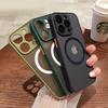 Жесткий матовый чехол для iPhone 17 Air 16 16e 15 14 13 Mini 12 11 Pro Max Plus Телефон Magsafe Магнитная беспроводная зарядка Покрытие funda Capa