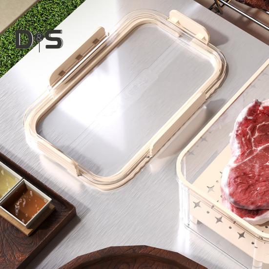 Контейнер для хранения салата, герметичный, прозрачный, контейнер для фруктов, двухъярусная корзина для охлаждения льда, переносной контейнер для фруктов с дренажным поддоном