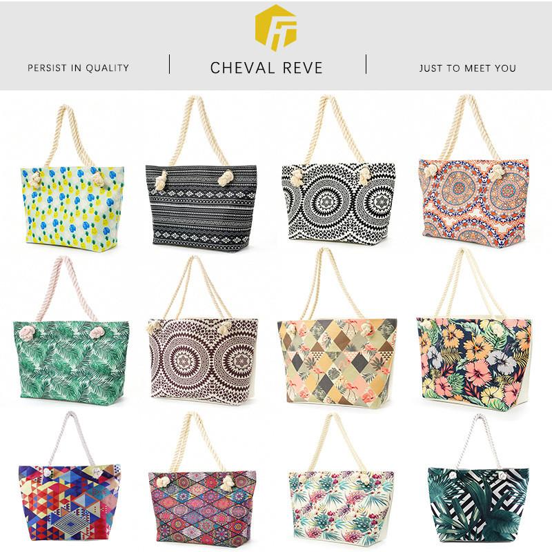 Bohemian Geometric Big Capacity Handheld Bag With Inner Pouch For Travel And Outdoor Activities