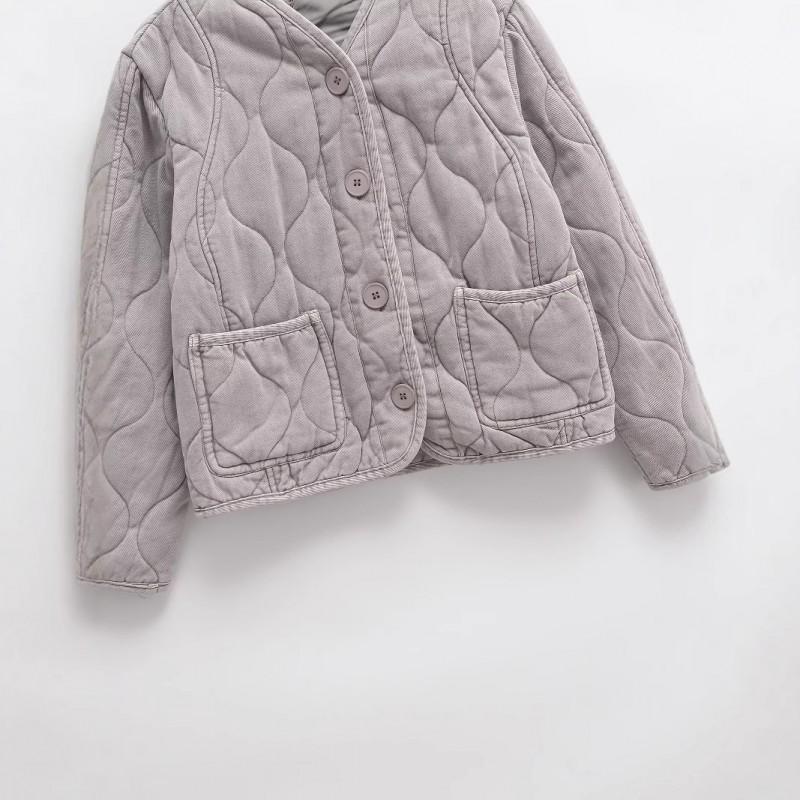 Womens Oversized V-Neck Cotton Blend Coat With Front Pockets Single-Breasted Long Sleeve Fall Winter Outerwear