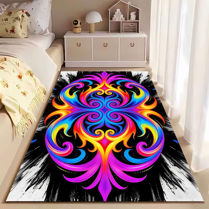 Colorful Abstract Swirl Pattern suitable as a non-slip mat for the living room or bedroom sofa