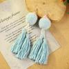 Bohemian Retro Pom-pom Fringed Earrings Women's Vacation Long Temperament Niche Personality Earrings