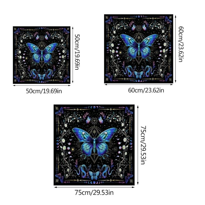Divinations Tablecloth Butterfly Flower Astrologys Tarots Cards Tablecloth Altars Cloth Divinations Board Game Accessory