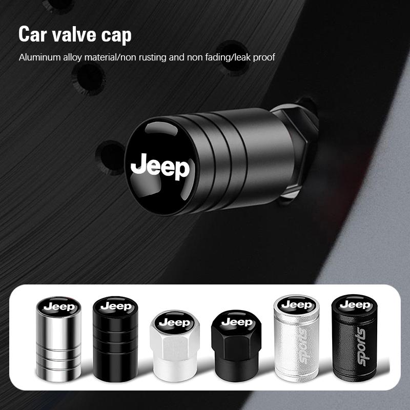Car Tyre Wheel Valve Cap Cover Auto Accessories For Jeep Renegade Compass Grand Cherokee Wrangler jk Gladiator Patriot Liberty LVCZN1