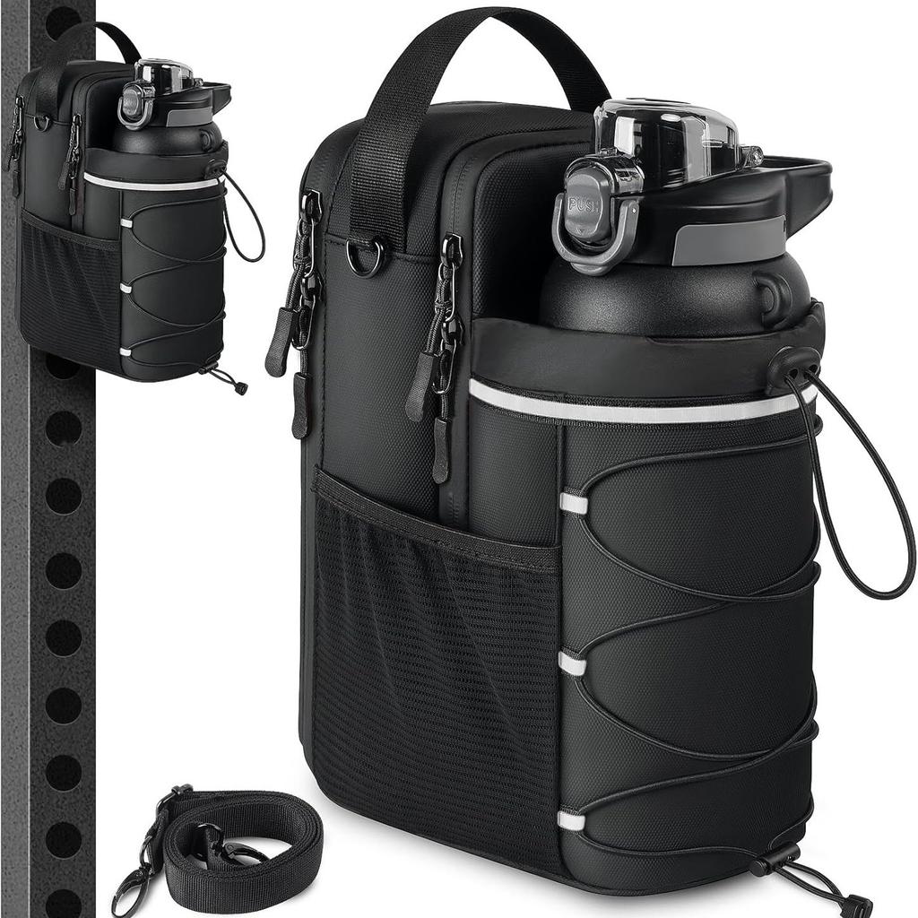 Magnetic Gym Bag Large Capacity Magnetic Carrier Bag With Phone Pocket Portable Fitness Water Bottle Pouch Accessories Organizer