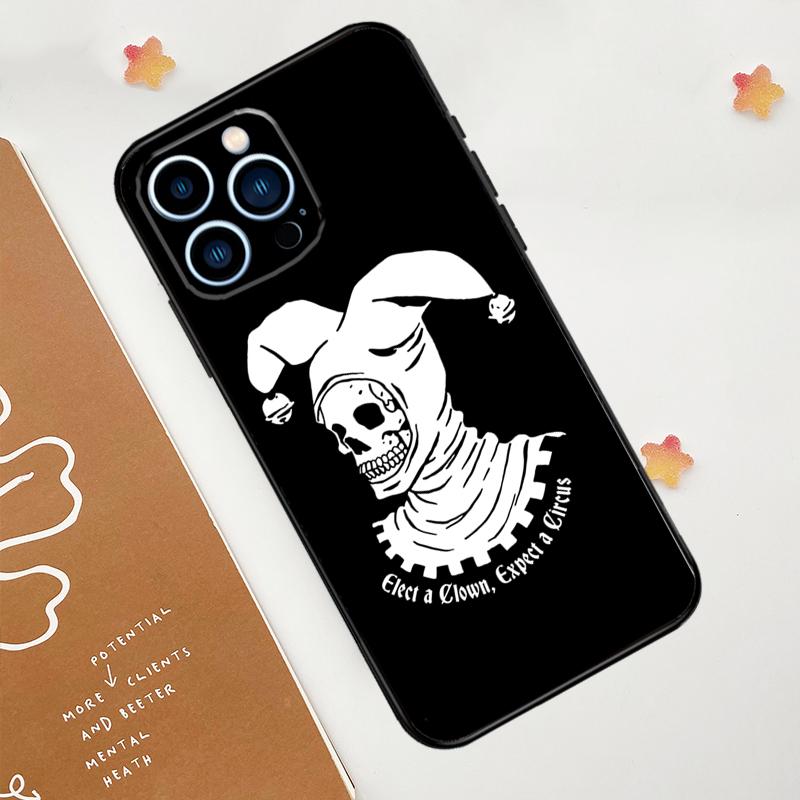 Чехол для телефона с изображением черепа, костей, клоуна, цирка для iPhone 17 Pro Max 14 11 15 16 Pro Max 13 12 mini 16 Plus 16e 17 Air Funda