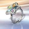 S925 Silver Five-color Treasure Flower Ring