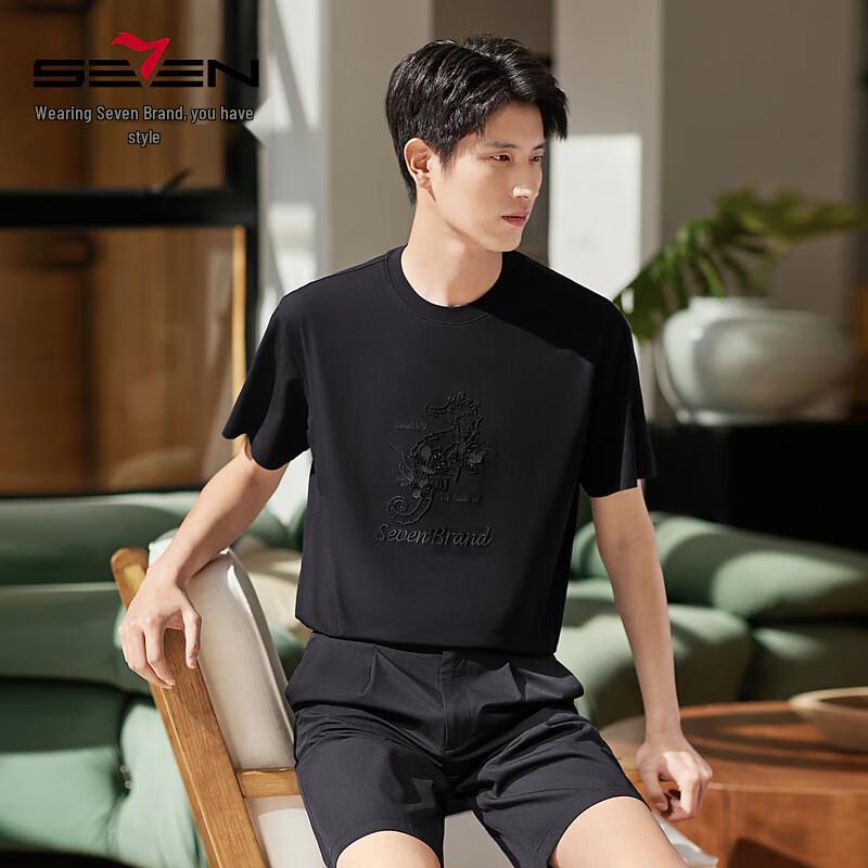 SEVEN Men's Cooling Ocean Pattern Short Sleeve T-Shirt