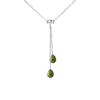 Necklace - - You &; Me - Intense Green Cultured Pearls - 925 Silver - 42 Cm