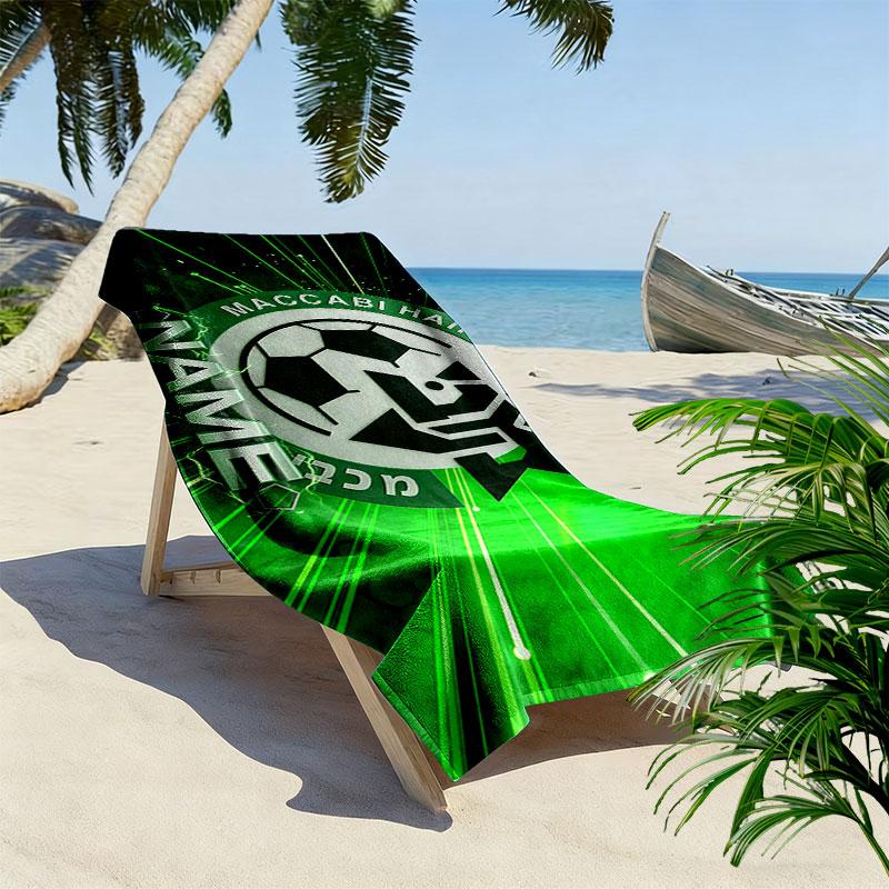 Custom Name,Maccabi Haifa F.C Print Beach Towel, Large Soft Quick Dry Towel for Beach Camping Swimming