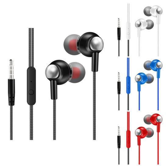 Простые проводные наушники с противоударным проводным управлением Mega Bass