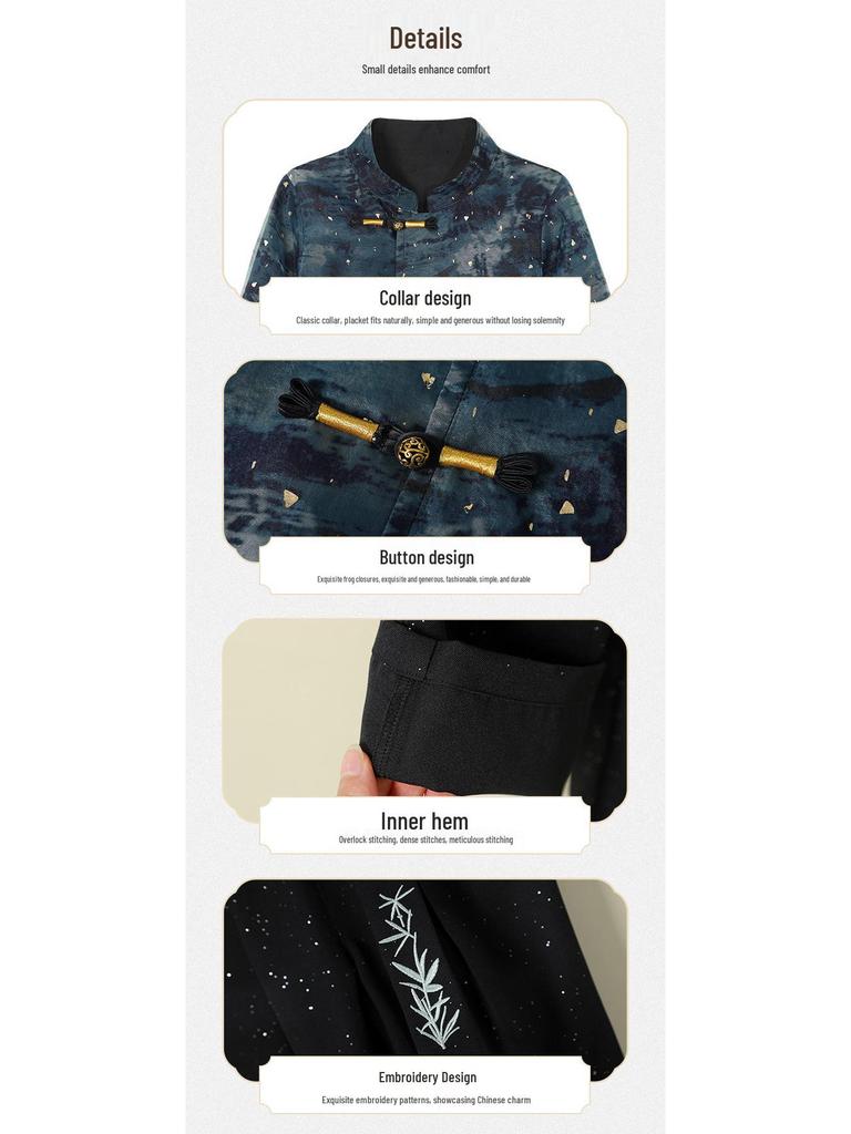 Традиционный китайский костюм ханфу для мальчиков: Стильный наряд для весны/осени, идеально подходящий для выступлений, декламаций и первых дней рождения.