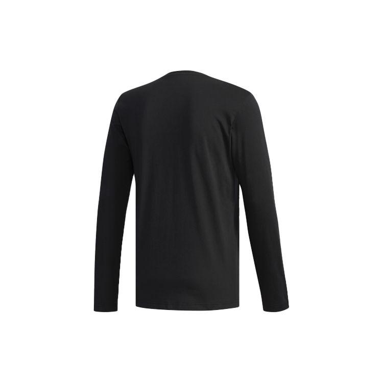 Adidas Neo M Ce Lnr Ls Логотип Принт Спортивная Повседневная Удобная Дышащая Футболка с Круглым Вырезом И Длинным Рукавом Мужские Футболки Черные EI4723