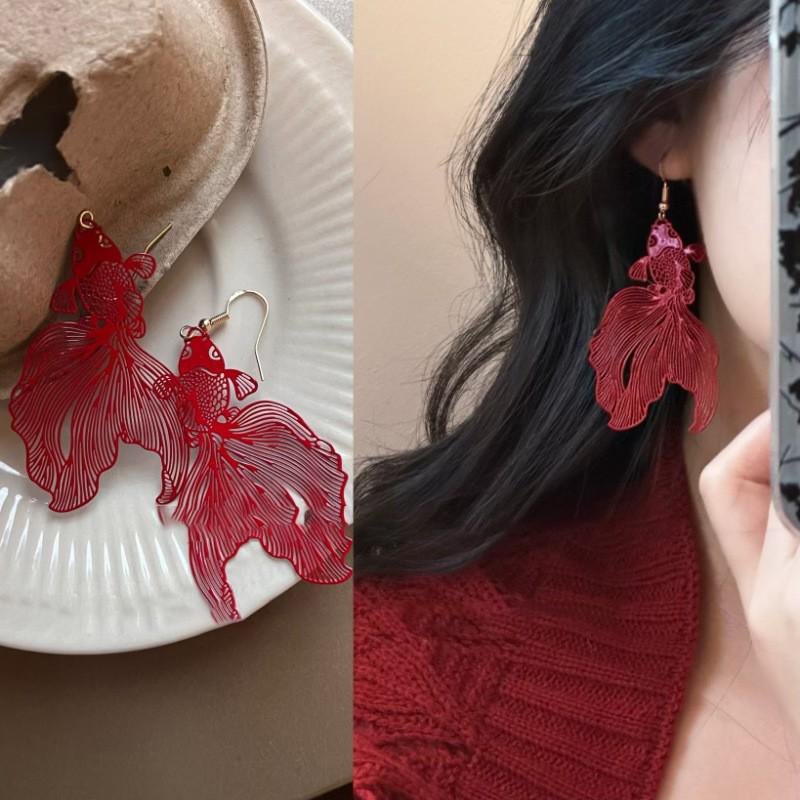 Irregular Stone Tassel Pendant Earrings - Ethnic Luxury Design with High-End Feel