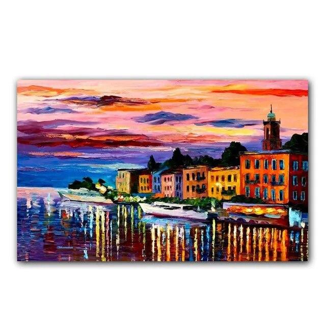 Всемирно известный уличный пейзаж, холст, картины, ночная сцена, холст, картина, европейская картина маслом, печать для декора стен гостиной, без рамки