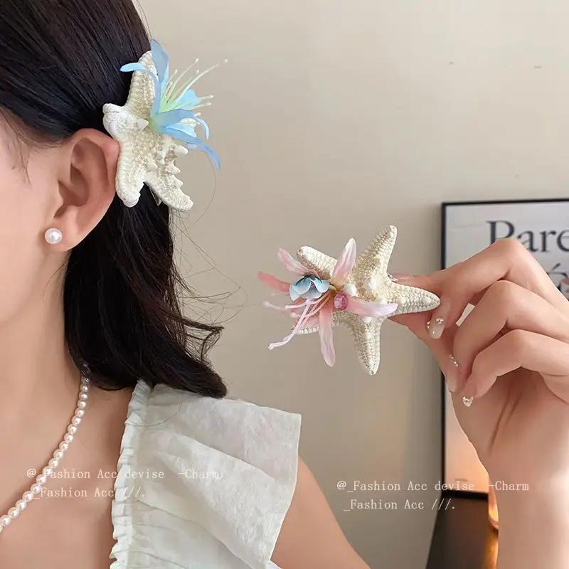 Заколки для волос в виде звездочек и цветов «Супер Фея», зажим «Акула» для женщин, аксессуары для волос в виде прически в праздничном стиле, головные уборы