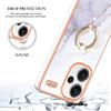 For Xiaomi Redmi Note 13 Pro+ 5G Case with Ring Kickstand Marble Pattern Electroplating TPU Back Cover
