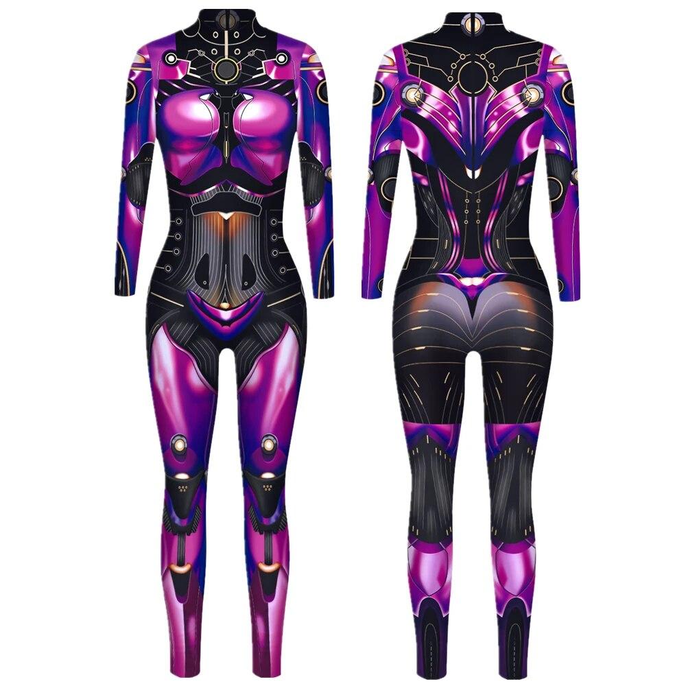 Punk Gothic Jumpsuit Catsuit Sexy Women Cosplay Costumes Halloween Bodysuit