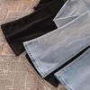 Women's High-Waist Flared Denim Trousers - Light Color, Slim Fit, Floor-Length, Autumn/Winter Versatile.