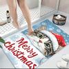 Christmas Cat Card Carpet Rug Soft Washable Anti Slip Home Living Room Sofa Mats Personalized Christmas Rug