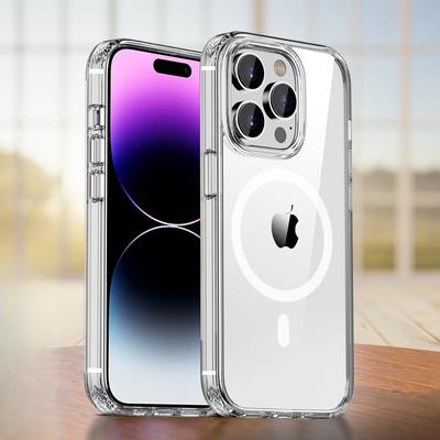 Прозрачный чехол MagSafe для iPhone 14 совместим с магнитной адгезией защитного чехла для iPhone 14 Pro Max