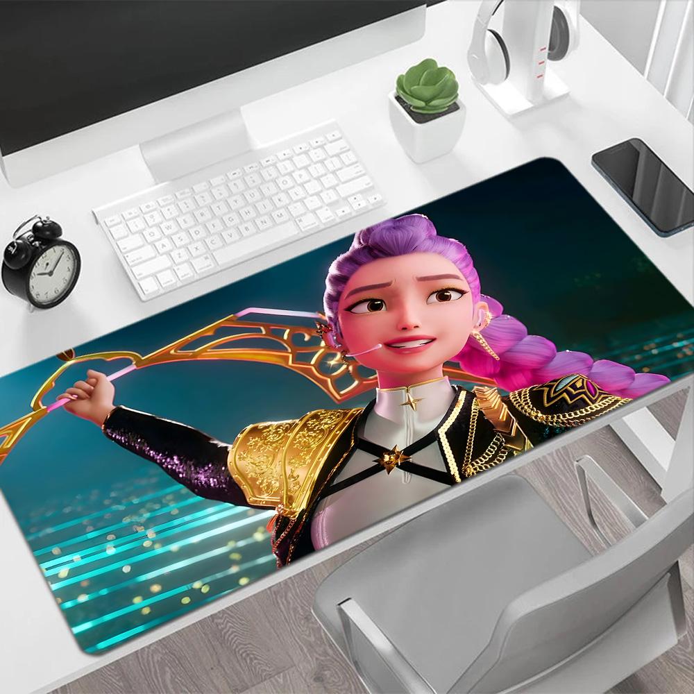 Fantasy Warrior Girl Gaming Mouse Pad Gamer Mousepad Study Desk Mat Non-Slip Rubber Base Office and Gaming Desk Decoration