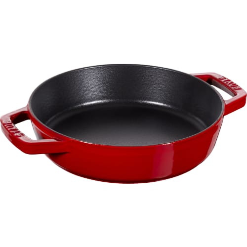 Staub Double Handle Frying Pan, Cherry, 20cm, Cast Iron, Enamel, Induction Compatible, Officially Sold In Japan, 40511-661