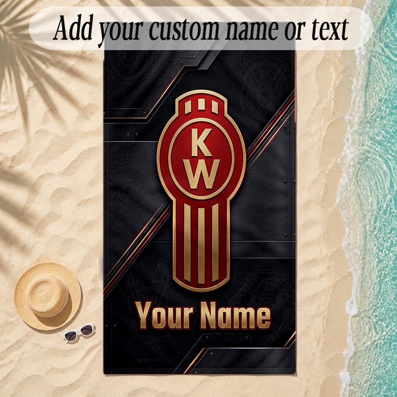 Beach TowelKenworth Custom Name Text Personalized Soft Towel for Beach Pool Indoor Home Decor Gift