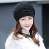 Hat Women's Winter Warm Hat Outdoor Knitted Hat with Thick Velvet Beret Korean Version Hat