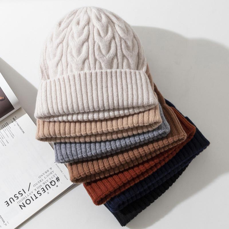 Большая талия осень и зима новая вязаная шапка мужская шапка теплая женская шапка хлопковая шерстяная шапка утолщенная жареная крутка из теста корейская холодная шапка
