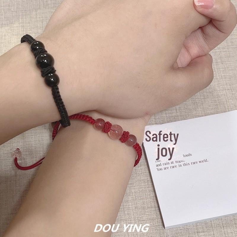 Имитация плетеного браслета из нефрита Хотан с пряжкой-миром, дизайн с двумя кольцами - женский подарок в этническом стиле