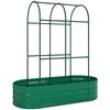 Galvanised Raised Garden Bed with Arched Trellis, 4 x 2 x 4.6ft Metal Raised Bed for Garden with Open Bottom, Green