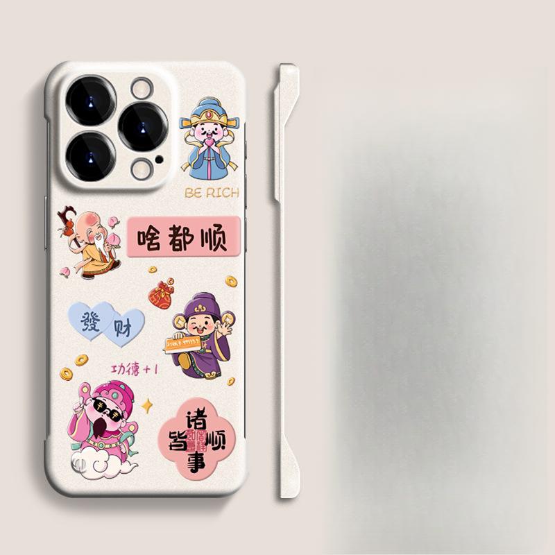 Подставка Бога Богатства Шишуошун подходит для безрамочного чехла iPhone Apple 16PRO. Это 15 ультратонкий и ударопрочный, с дизайном 14XR