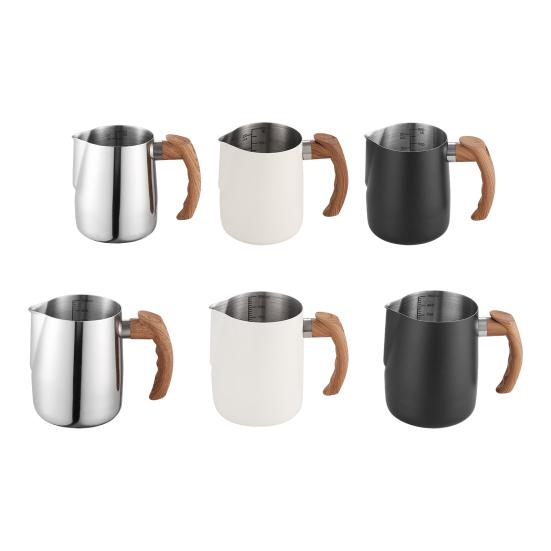 600ML/1000ML Latte Art Cup Stainless Steel Latte Jug Thickened Espresso Milk Frothing Cup with Handle for Home