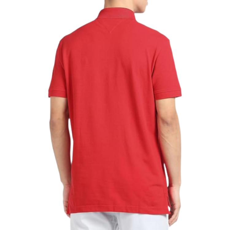 Tommy Hilfiger Polo Shirts Men's Red Polo Collar Moderate Straight Fit C8178A6141-611
