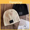 Color Solid Trendy High Top Wool Hat Letter Pattern Youth Streetwear Cold Season