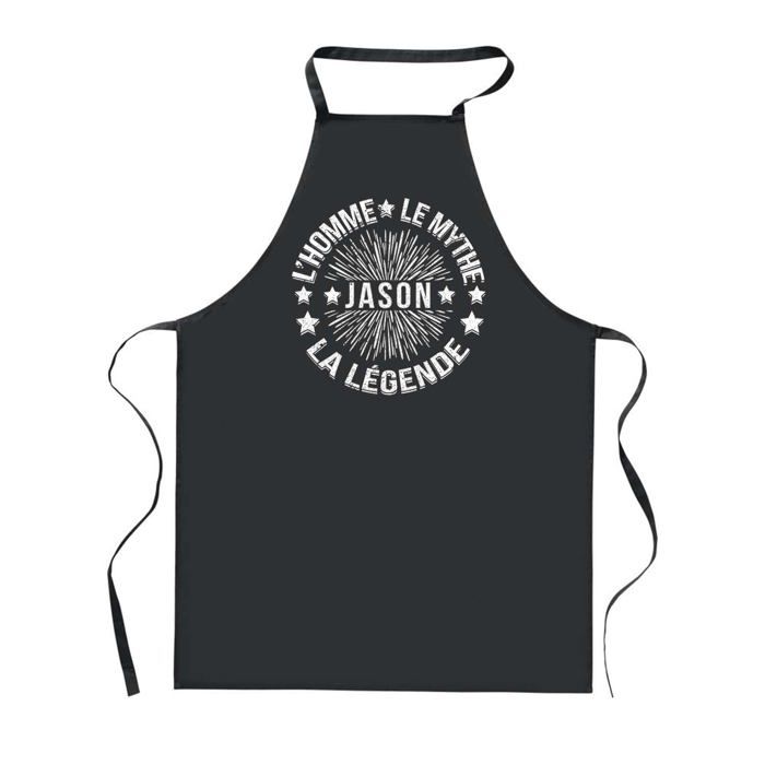Tablier de cuisine - Jason Homme Mythe Légende - Noir - Motif étoile - Coton