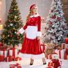 Christmas Women's Carnival Dress Set - Adult Santa Costume (Dress+Apron+Hat), Comfortable Festive Outfit