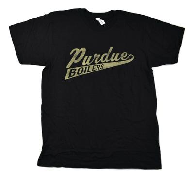 Женская черная футболка Purdue Boilermakers Новая Маленькая