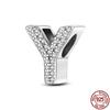 Silver 925 Charms Original Fit  Original Bracele Silver Classic 26 Letters Beads Diy Charm For Women Jewelry