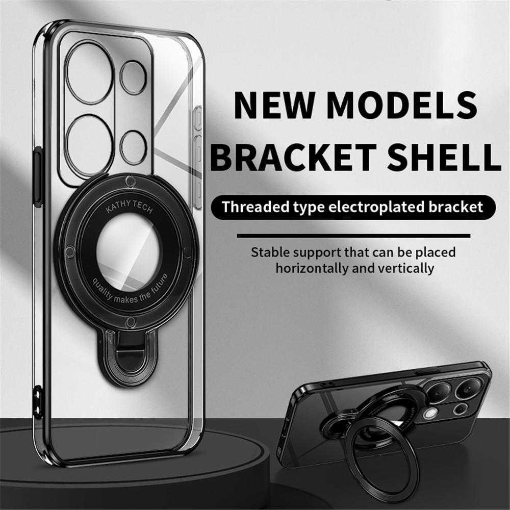 Redmi Note 14 Pro Luxury Clear Plating Magnetic Bracket Case For Xiaomi Redmi Note 13 Pro 5G 4G Note 13 Pro+ Plus Stand Cover