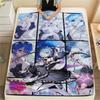 1Pc ReZero Print Flannel Blanket, High quality Comfortable for All Seasons, Home Decor, Warmth and Comfort, Perfect for Christmas Gifts