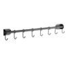 Stainless Steel No-Drill Wall-Mounted Kitchen & Bathroom Utensil Rack with Movable Hooks
