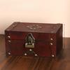 Antique Wooden Desktop Organizer Boxes With Lock For Home Gifts Decorations