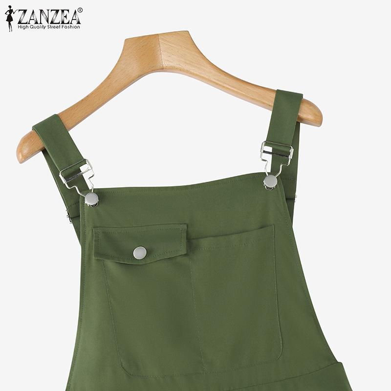 ZANZEA Женские повседневные комбинезоны без рукавов, длинные комбинезоны