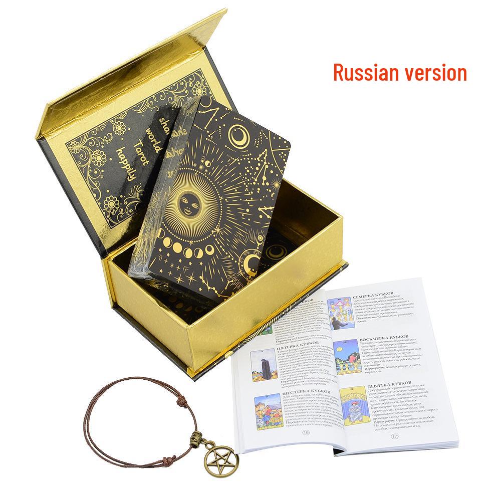 Водонепроницаемые карты Таро Rose Gold - Классическая колода Waite из 78 карт, с горячим тиснением, пластиковая