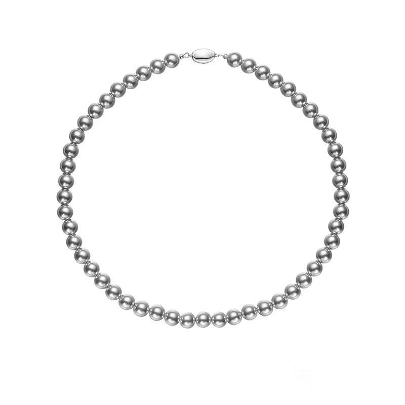 Пряжка из стерлингового серебра S925, серая цепочка на ключицу, 43 см