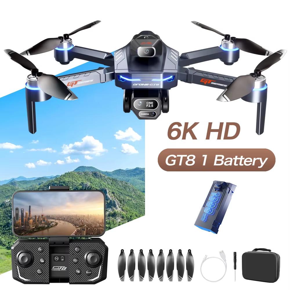 2025 New GT8 HD Triple Camera Drone Remote Control Toy Obstacle Avoidance Brushless Motor Foldable FPV Wifi Quadcopter Gift