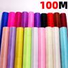 50cmx100m Roll Tulle Sheer Crystal Organza Roll Fabric White for Party Wedding Decoration Events Photocall Backdrop Props Stage Decor
